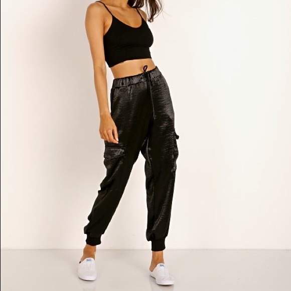 LNA Shine Cargo Pants in Black M - Picture 1 of 9